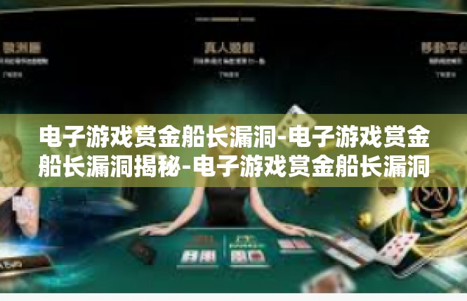 电子游戏赏金船长漏洞-电子游戏赏金船长漏洞揭秘-电子游戏赏金船长漏洞